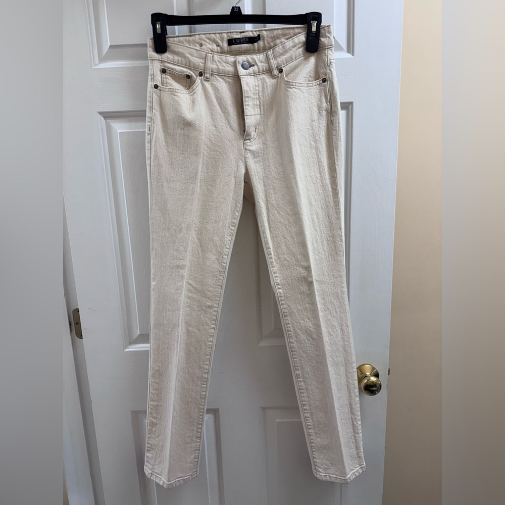 Lauren Ralph Lauren Women's Oatmeal straight leg Jeans Size 8